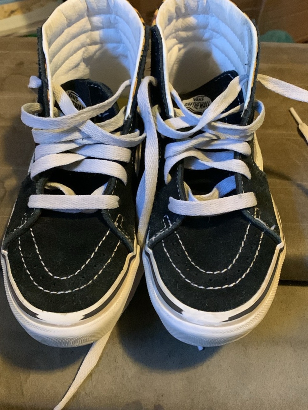 Vans Kids Black and White High-Top Sneakers